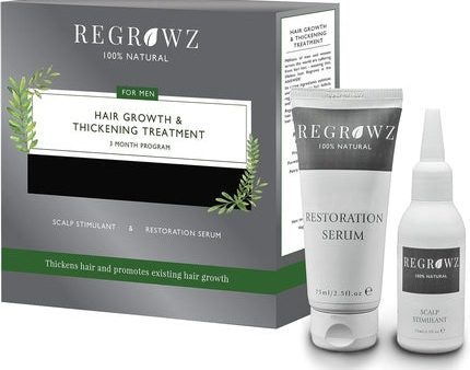 Regrowz Natural Hair Growth and Thickening Treatment for Men - Includes Scalp Stimulant and Restoration Serum Online Hot Sale