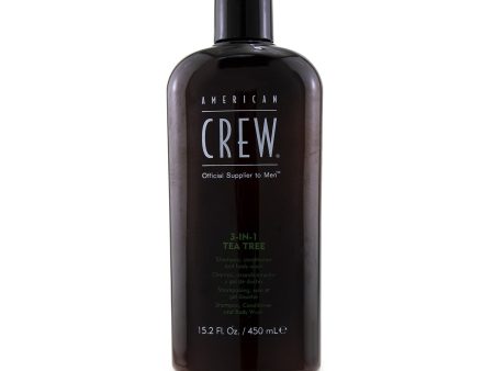 American Crew Men 3-IN-1 Tea Tree Shampoo, Conditioner and Body Wash  450ml 15.2oz Supply