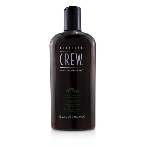 American Crew Men 3-IN-1 Tea Tree Shampoo, Conditioner and Body Wash  450ml 15.2oz Supply