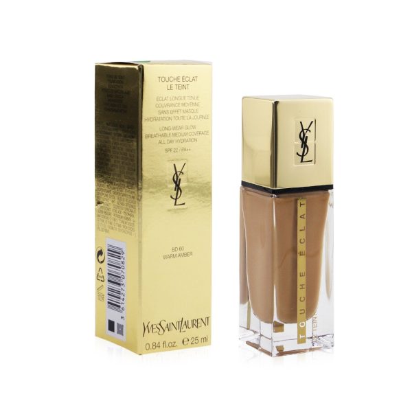 Yves Saint Laurent Touche Eclat Le Teint Long Wear Glow Foundation SPF22 - # BD60 Warm Amber  25ml 0.84oz on Sale