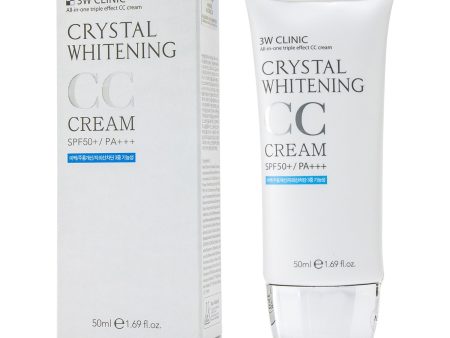 3W Clinic Crystal Whitening CC Cream SPF 50+ PA+++ - #01 Glitter Beige  50ml 1.69oz Online Hot Sale