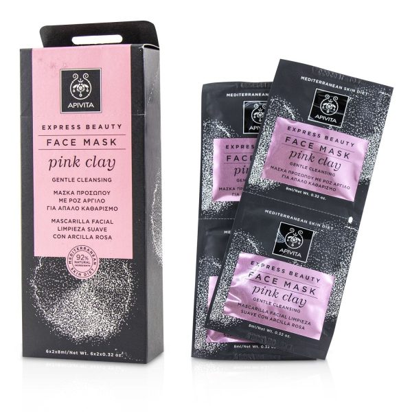 Apivita Express Beauty Face Mask with Pink Clay (Gentle Cleansing)  6x(2x8ml) For Discount