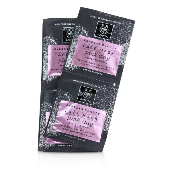 Apivita Express Beauty Face Mask with Pink Clay (Gentle Cleansing)  6x(2x8ml) For Discount