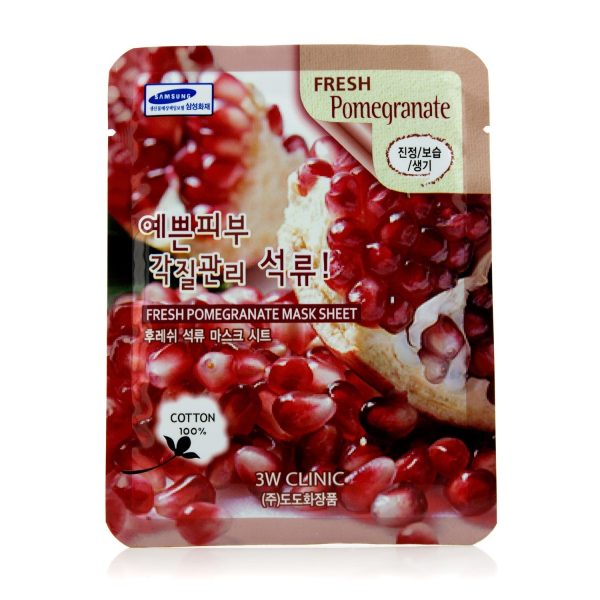 3W Clinic Mask Sheet - Fresh Pomegranate  10pcs Supply