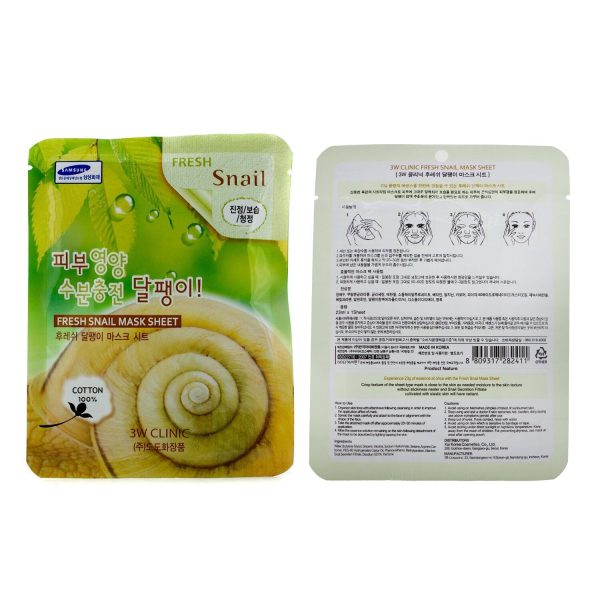 3W Clinic Mask Sheet - Fresh Snail  10pcs Cheap