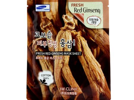 3W Clinic Mask Sheet - Fresh Red Ginseng  10pcs Discount