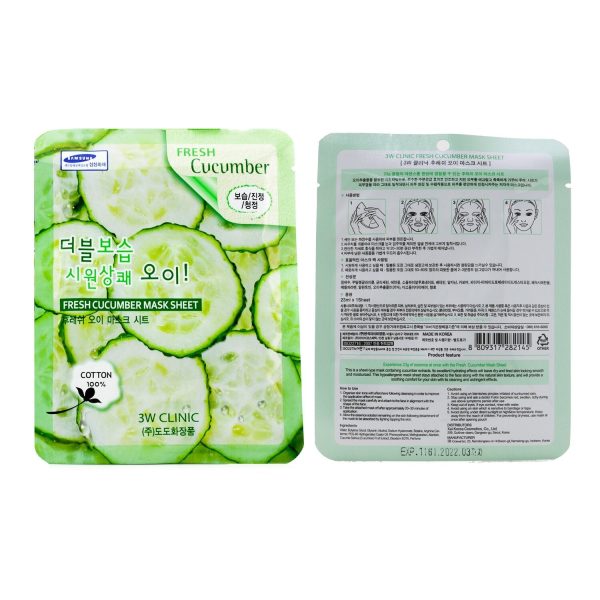 3W Clinic Mask Sheet - Fresh Cucumber  10pcs on Sale