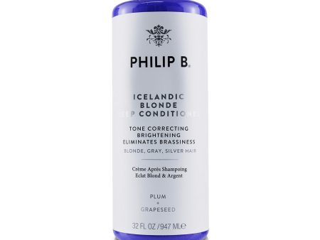 Philip B Icelandic Blonde Deep Conditioner (Tone Correcting Brightening Eliminates Brassiness - Blonde, Gray, Silver Hair)  947ml 32oz Online Sale