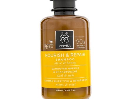 Apivita Nourish & Repair Shampoo with Olive & Honey (For Dry-Damaged Hair)  250ml 8.45oz Online now