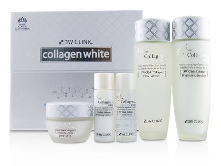 3W Clinic 3W Clinic Collagen White Skin Care Set: Softener 150ml + Emulsion 150ml + Cream 60ml + Softener 30ml + Emulsion 30ml  5pcs Online Sale