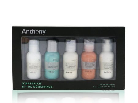 Anthony Starter Kit 5-Pieces Kit (For All Skin Types): Cleanser 30ml + Scrub 30ml + Moisturizer 30ml + Hair & Body Wash 30ml +  Shave Cream 30ml  5x30ml 1oz Online Sale