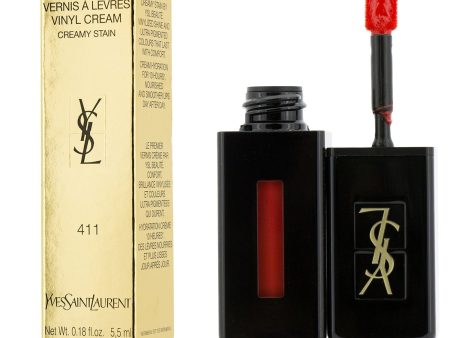 Yves Saint Laurent Rouge Pur Couture Vernis A Levres Vinyl Cream Creamy Stain - # 411 Rhythm Red  5.5ml 0.18oz Sale