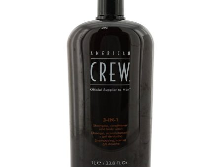 American Crew Men 3-IN-1 Shampoo, Conditioner & Body Wash  1000ml 33.8oz For Discount